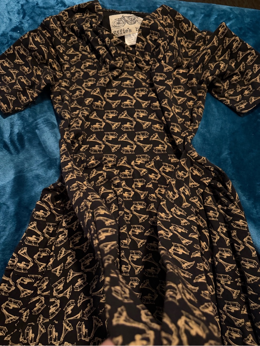 Effie’s Heart Women’s Phonograph Printed Fit-and-Flare Dress - Picture 3 of 4